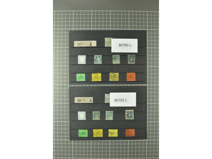 1852/1992 (ca.), interessante Partie mit besseren Werten, Abarten, etc., dabei u.a. optisch sehr schönes Savoyer Kreuz, Kirch