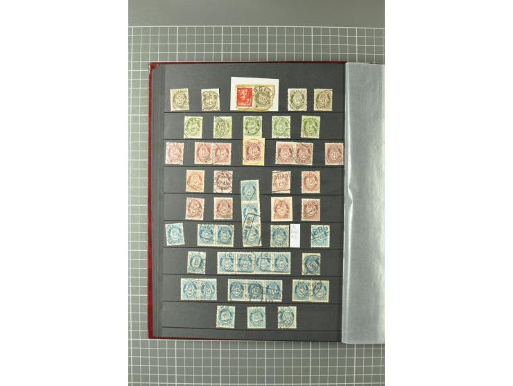 1855/1935, gestempelte Sammlung, teils mehrfach mit u.a. Mi.-Nr. 1 (5), 7 (2), 38, 72-74, Dienst und Porto sowie einige Beleg