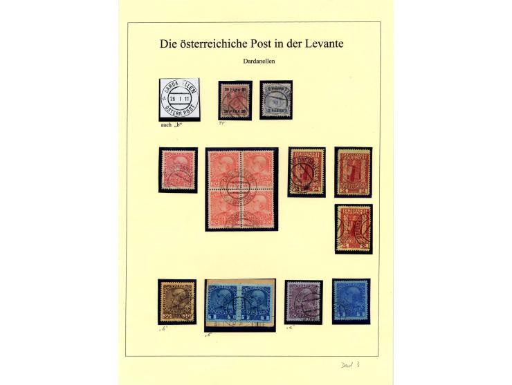 DARDANELLEN: 1867/1913, Stempelsammlung auf losen Marken, Briefstücken, Karte und Brief nach Riga