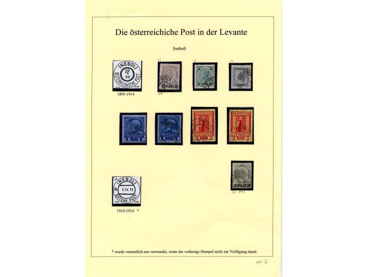 INEBOLI: 1891/1911, Stempelsammlung auf 9 Marken, für Mi.-Nr. 30 Attest Hochleutner