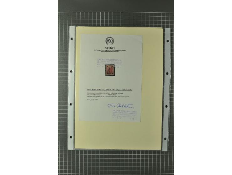 TRAPEZUNT/TREBISONDA: 1864/1914 (ca.), Stempelsammlung auf losen Marken, Briefstücken und 9 Briefen, Karten und Ganzsachen, d