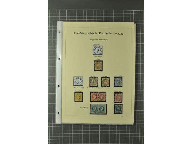 TRAPEZUNT/TREBISONDA: 1864/1914 (ca.), Stempelsammlung auf losen Marken, Briefstücken und 9 Briefen, Karten und Ganzsachen, d