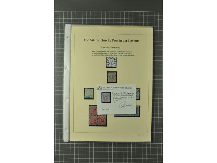 TRAPEZUNT/TREBISONDA: 1864/1914 (ca.), Stempelsammlung auf losen Marken, Briefstücken und 9 Briefen, Karten und Ganzsachen, d