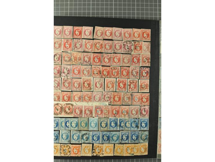 1858/1971, sehr inhaltsreiche und hochinteressante Sammlung mit etlichen besseren Werten, dabei Mi.-Nr. 5Iy,  6ay im waagerec