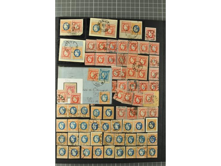 1858/1971, sehr inhaltsreiche und hochinteressante Sammlung mit etlichen besseren Werten, dabei Mi.-Nr. 5Iy,  6ay im waagerec