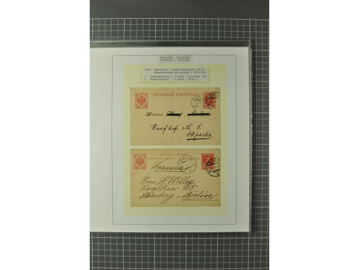 1872/1917, Ausstellungssammlung Ganzsachen des Zarenreichs, überwiegend in Estland verwendet auf 113 selbst gestalteten und a