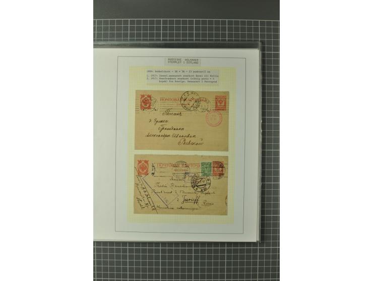 1872/1917, Ausstellungssammlung Ganzsachen des Zarenreichs, überwiegend in Estland verwendet auf 113 selbst gestalteten und a