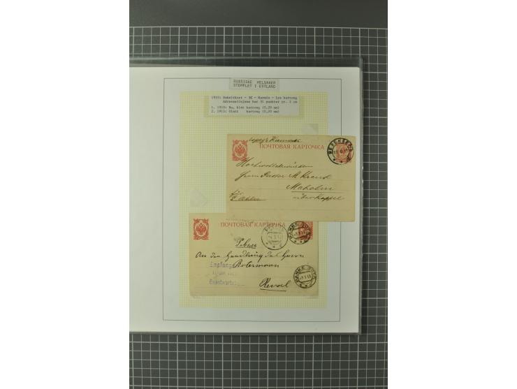 1872/1917, Ausstellungssammlung Ganzsachen des Zarenreichs, überwiegend in Estland verwendet auf 113 selbst gestalteten und a