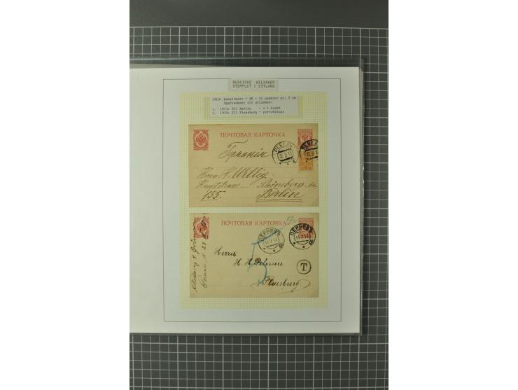 1872/1917, Ausstellungssammlung Ganzsachen des Zarenreichs, überwiegend in Estland verwendet auf 113 selbst gestalteten und a