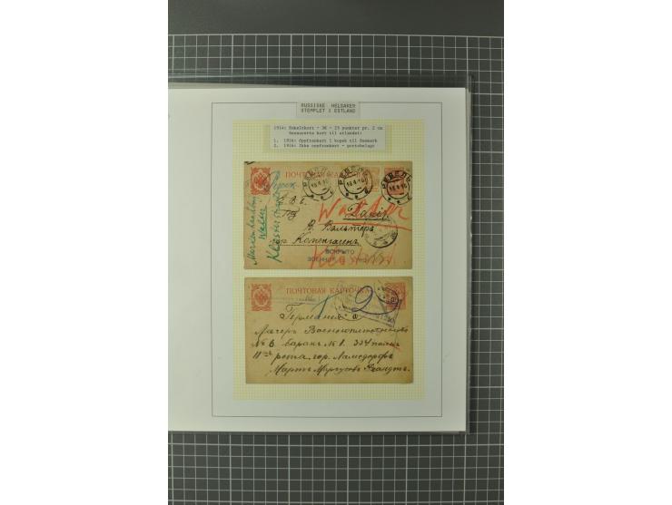 1872/1917, Ausstellungssammlung Ganzsachen des Zarenreichs, überwiegend in Estland verwendet auf 113 selbst gestalteten und a