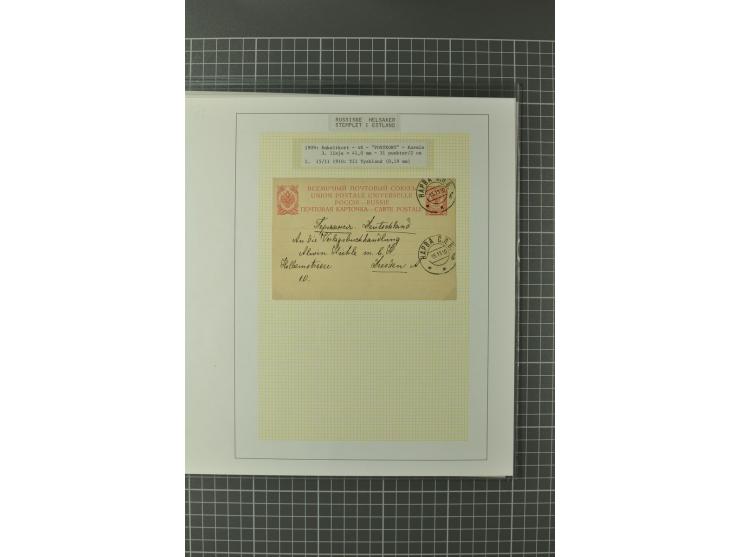 1872/1917, Ausstellungssammlung Ganzsachen des Zarenreichs, überwiegend in Estland verwendet auf 113 selbst gestalteten und a