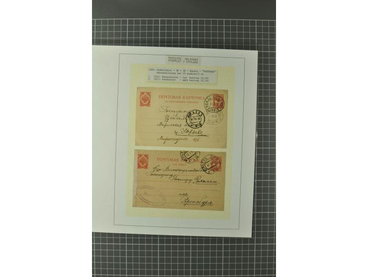 1872/1917, Ausstellungssammlung Ganzsachen des Zarenreichs, überwiegend in Estland verwendet auf 113 selbst gestalteten und a