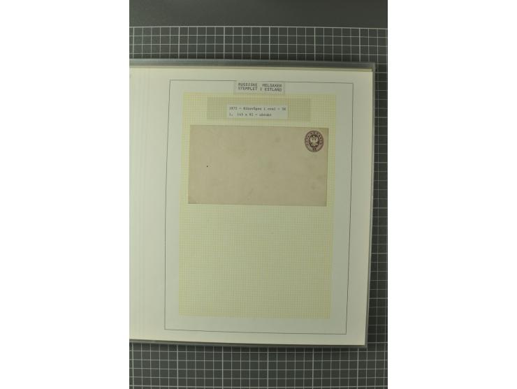 1872/1917, Ausstellungssammlung Ganzsachen des Zarenreichs, überwiegend in Estland verwendet auf 113 selbst gestalteten und a