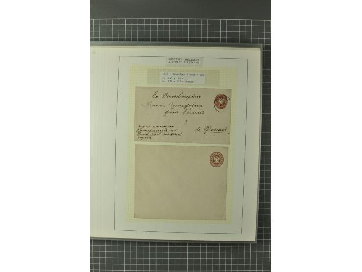 1872/1917, Ausstellungssammlung Ganzsachen des Zarenreichs, überwiegend in Estland verwendet auf 113 selbst gestalteten und a