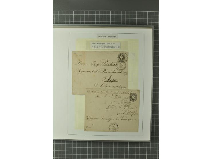 1872/1917, Ausstellungssammlung Ganzsachen des Zarenreichs, überwiegend in Estland verwendet auf 113 selbst gestalteten und a
