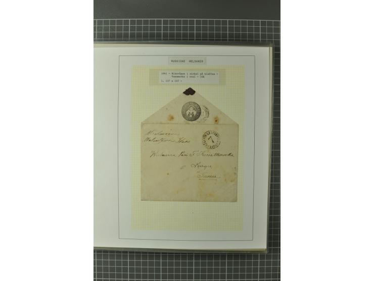 1872/1917, Ausstellungssammlung Ganzsachen des Zarenreichs, überwiegend in Estland verwendet auf 113 selbst gestalteten und a