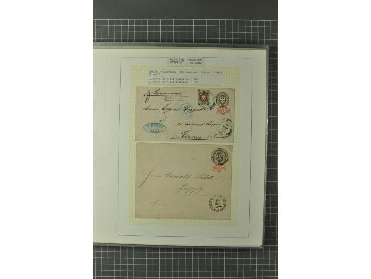 1872/1917, Ausstellungssammlung Ganzsachen des Zarenreichs, überwiegend in Estland verwendet auf 113 selbst gestalteten und a