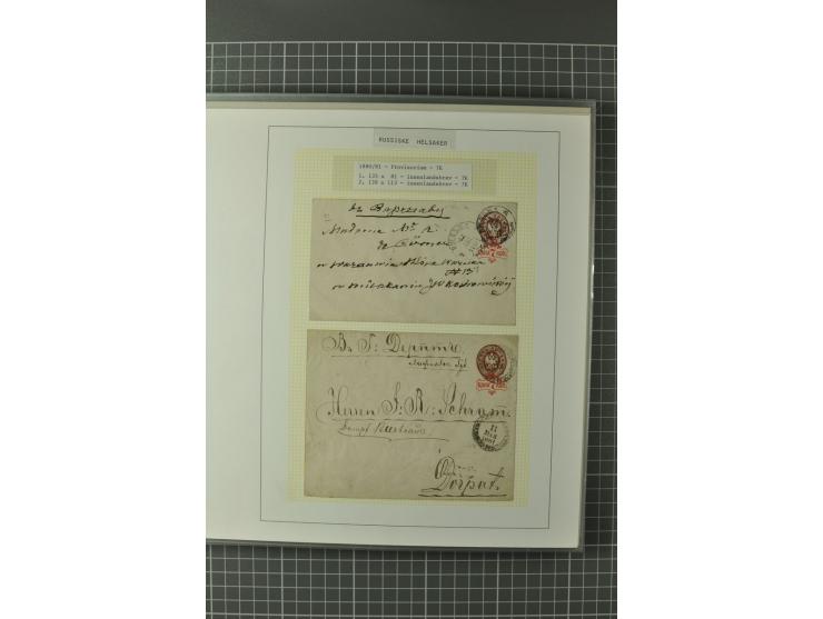 1872/1917, Ausstellungssammlung Ganzsachen des Zarenreichs, überwiegend in Estland verwendet auf 113 selbst gestalteten und a