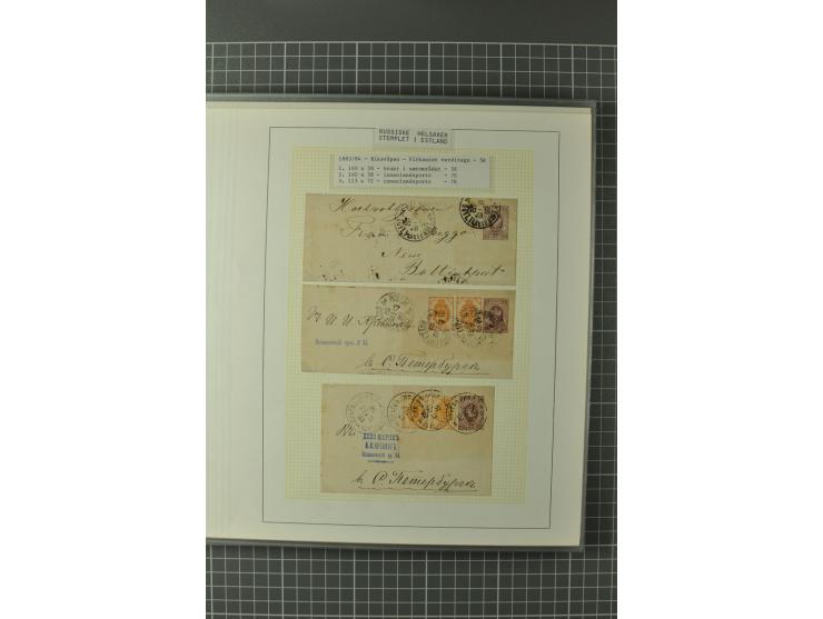 1872/1917, Ausstellungssammlung Ganzsachen des Zarenreichs, überwiegend in Estland verwendet auf 113 selbst gestalteten und a