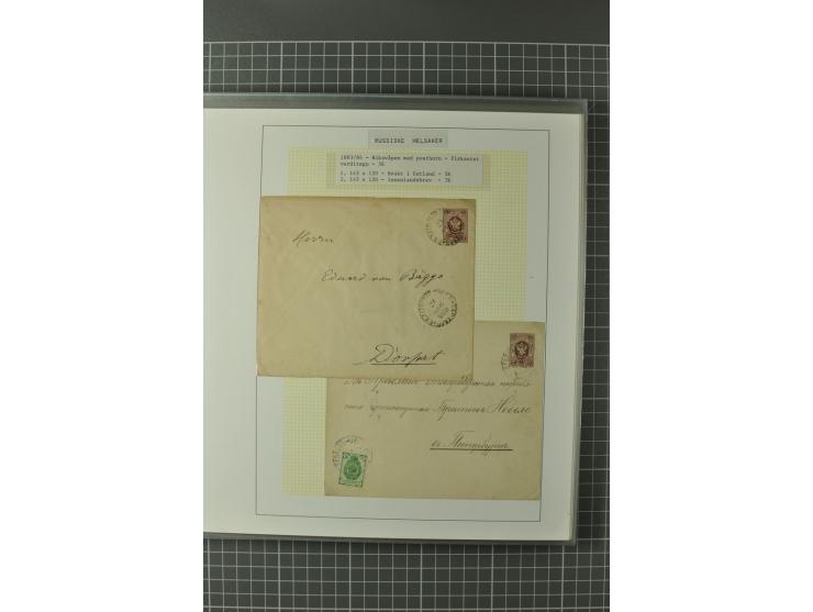 1872/1917, Ausstellungssammlung Ganzsachen des Zarenreichs, überwiegend in Estland verwendet auf 113 selbst gestalteten und a