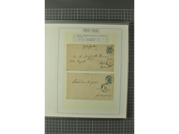 1872/1917, Ausstellungssammlung Ganzsachen des Zarenreichs, überwiegend in Estland verwendet auf 113 selbst gestalteten und a