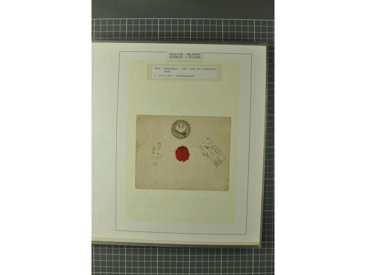 1872/1917, Ausstellungssammlung Ganzsachen des Zarenreichs, überwiegend in Estland verwendet auf 113 selbst gestalteten und a
