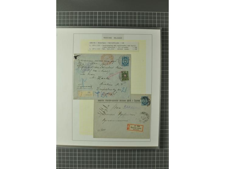 1872/1917, Ausstellungssammlung Ganzsachen des Zarenreichs, überwiegend in Estland verwendet auf 113 selbst gestalteten und a