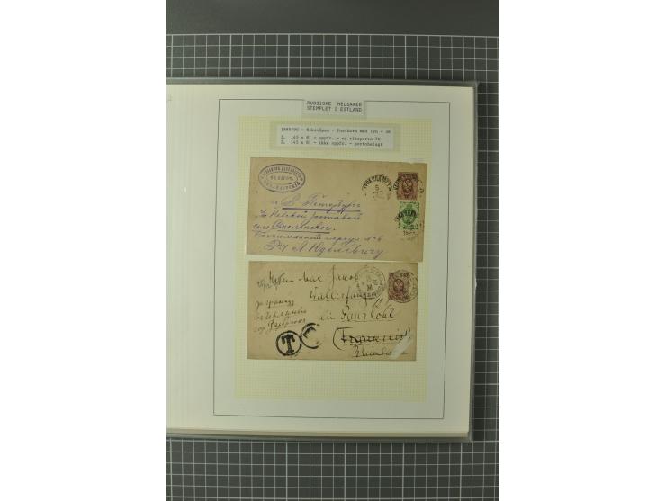 1872/1917, Ausstellungssammlung Ganzsachen des Zarenreichs, überwiegend in Estland verwendet auf 113 selbst gestalteten und a
