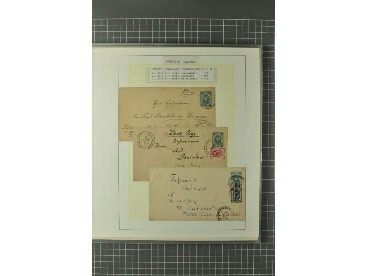 1872/1917, Ausstellungssammlung Ganzsachen des Zarenreichs, überwiegend in Estland verwendet auf 113 selbst gestalteten und a