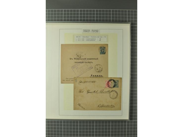 1872/1917, Ausstellungssammlung Ganzsachen des Zarenreichs, überwiegend in Estland verwendet auf 113 selbst gestalteten und a
