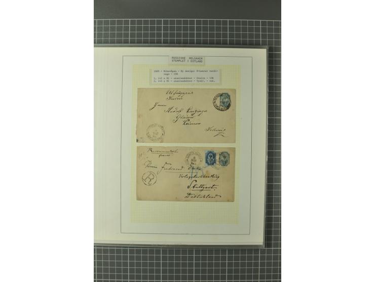 1872/1917, Ausstellungssammlung Ganzsachen des Zarenreichs, überwiegend in Estland verwendet auf 113 selbst gestalteten und a