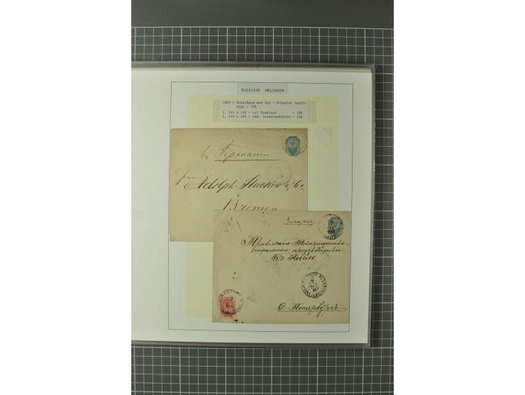 1872/1917, Ausstellungssammlung Ganzsachen des Zarenreichs, überwiegend in Estland verwendet auf 113 selbst gestalteten und a
