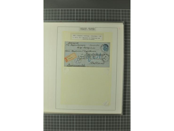 1872/1917, Ausstellungssammlung Ganzsachen des Zarenreichs, überwiegend in Estland verwendet auf 113 selbst gestalteten und a