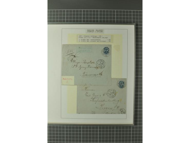 1872/1917, Ausstellungssammlung Ganzsachen des Zarenreichs, überwiegend in Estland verwendet auf 113 selbst gestalteten und a