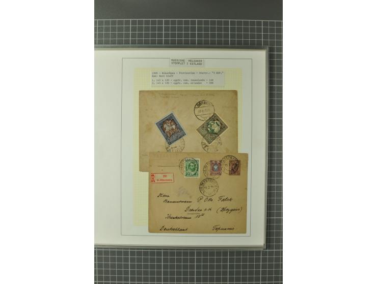 1872/1917, Ausstellungssammlung Ganzsachen des Zarenreichs, überwiegend in Estland verwendet auf 113 selbst gestalteten und a