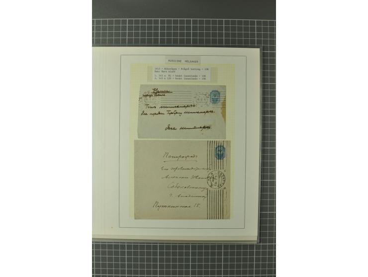 1872/1917, Ausstellungssammlung Ganzsachen des Zarenreichs, überwiegend in Estland verwendet auf 113 selbst gestalteten und a