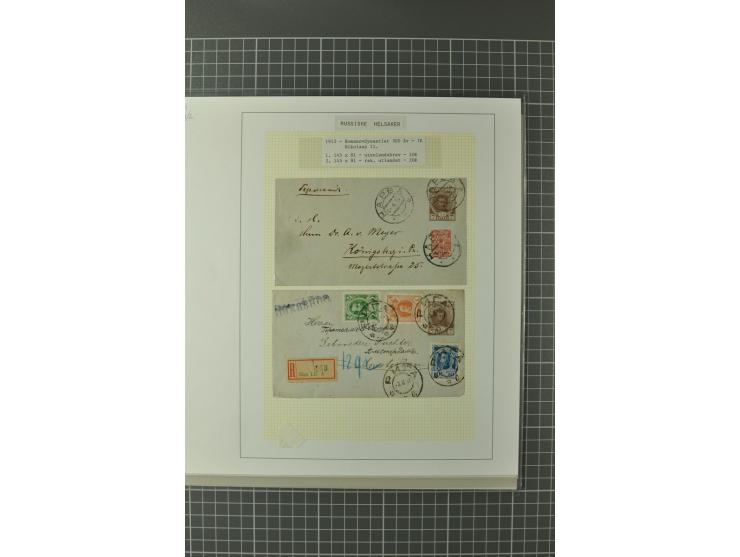 1872/1917, Ausstellungssammlung Ganzsachen des Zarenreichs, überwiegend in Estland verwendet auf 113 selbst gestalteten und a