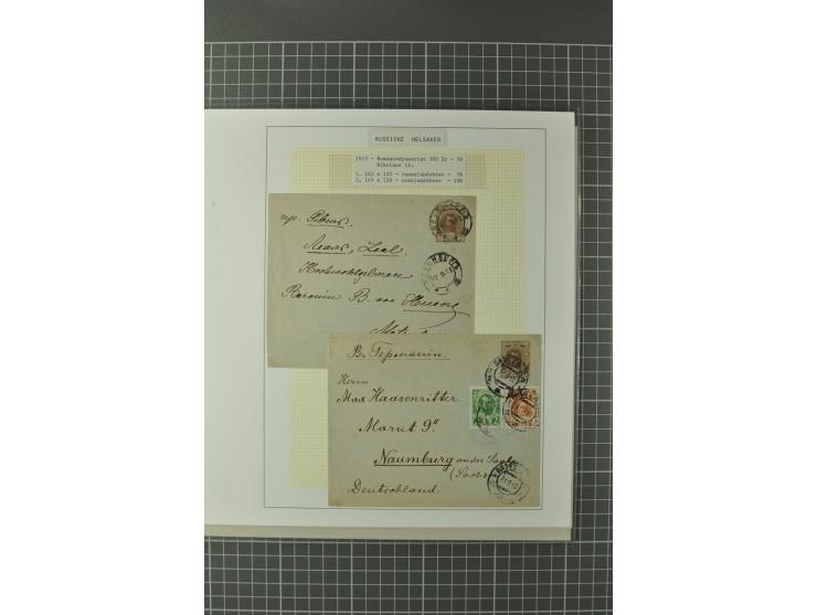 1872/1917, Ausstellungssammlung Ganzsachen des Zarenreichs, überwiegend in Estland verwendet auf 113 selbst gestalteten und a