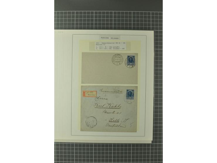 1872/1917, Ausstellungssammlung Ganzsachen des Zarenreichs, überwiegend in Estland verwendet auf 113 selbst gestalteten und a