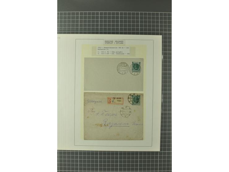 1872/1917, Ausstellungssammlung Ganzsachen des Zarenreichs, überwiegend in Estland verwendet auf 113 selbst gestalteten und a