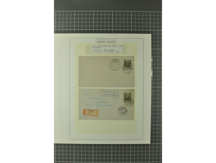 1872/1917, Ausstellungssammlung Ganzsachen des Zarenreichs, überwiegend in Estland verwendet auf 113 selbst gestalteten und a