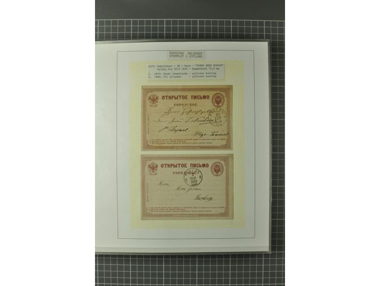 1872/1917, Ausstellungssammlung Ganzsachen des Zarenreichs, überwiegend in Estland verwendet auf 113 selbst gestalteten und a