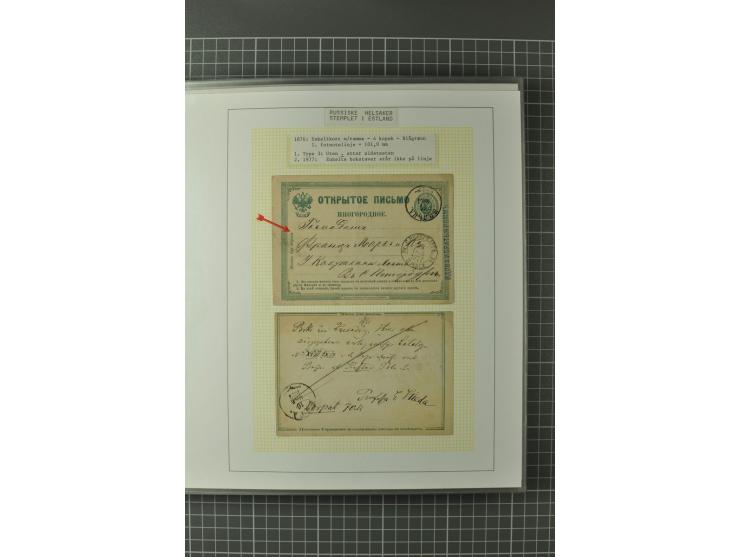 1872/1917, Ausstellungssammlung Ganzsachen des Zarenreichs, überwiegend in Estland verwendet auf 113 selbst gestalteten und a
