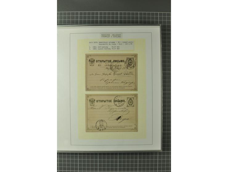 1872/1917, Ausstellungssammlung Ganzsachen des Zarenreichs, überwiegend in Estland verwendet auf 113 selbst gestalteten und a