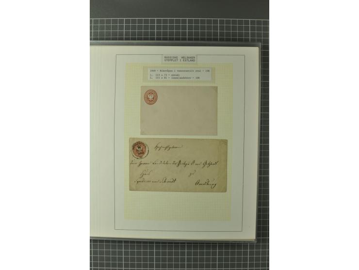 1872/1917, Ausstellungssammlung Ganzsachen des Zarenreichs, überwiegend in Estland verwendet auf 113 selbst gestalteten und a