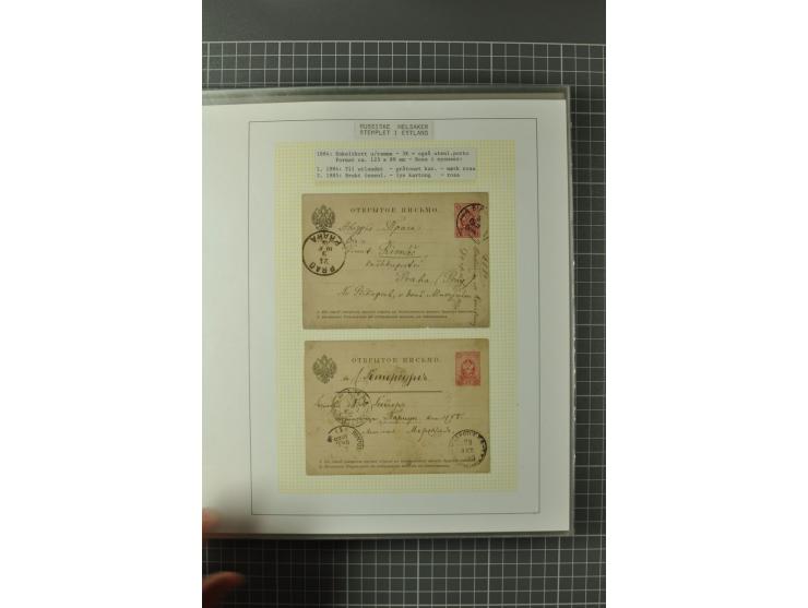 1872/1917, Ausstellungssammlung Ganzsachen des Zarenreichs, überwiegend in Estland verwendet auf 113 selbst gestalteten und a