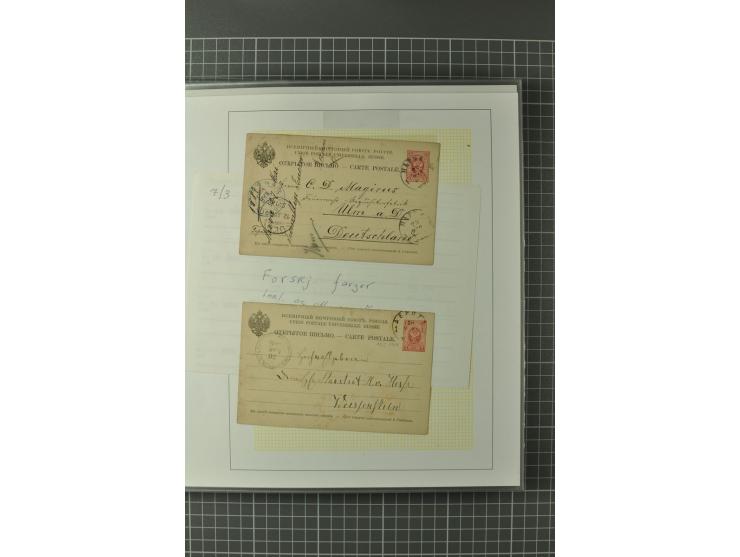 1872/1917, Ausstellungssammlung Ganzsachen des Zarenreichs, überwiegend in Estland verwendet auf 113 selbst gestalteten und a