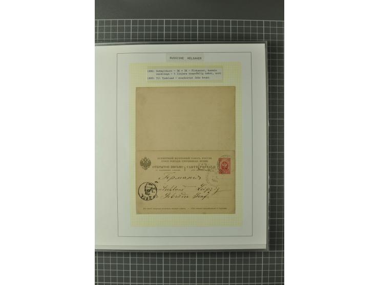 1872/1917, Ausstellungssammlung Ganzsachen des Zarenreichs, überwiegend in Estland verwendet auf 113 selbst gestalteten und a