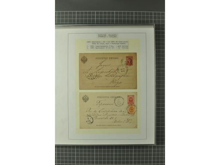 1872/1917, Ausstellungssammlung Ganzsachen des Zarenreichs, überwiegend in Estland verwendet auf 113 selbst gestalteten und a