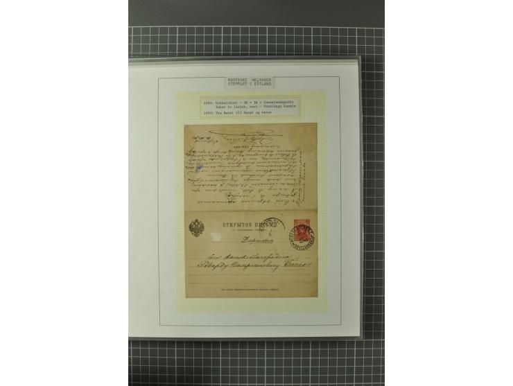 1872/1917, Ausstellungssammlung Ganzsachen des Zarenreichs, überwiegend in Estland verwendet auf 113 selbst gestalteten und a